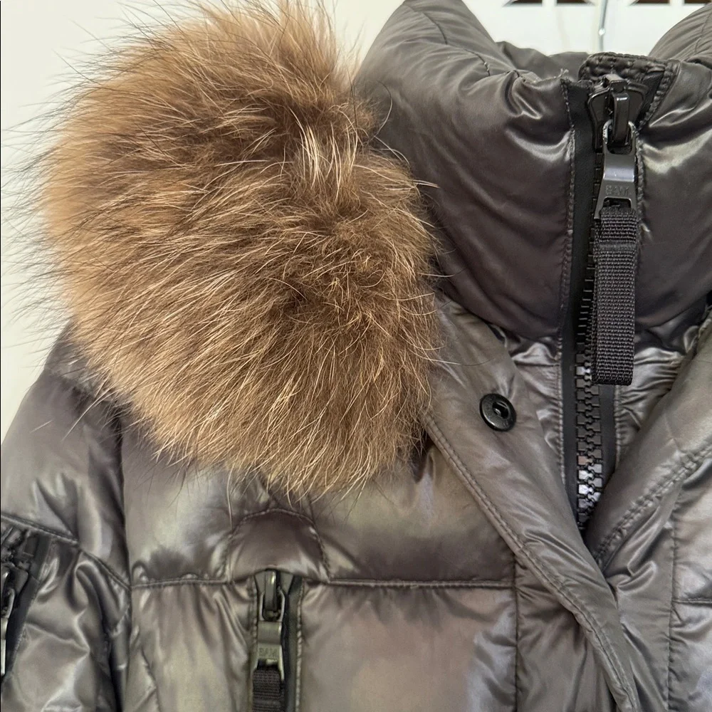 SAM Puffer Coat w Fur Trim Hood - Size XS - Picture 3 of 8